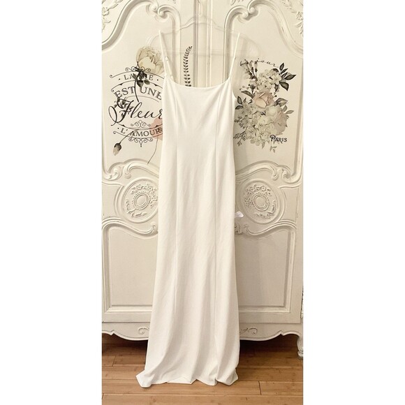 Lulus Blessed Romance Dress Women's M White Sleeveless Mermaid Maxi Button NWT - Picture 4 of 16
